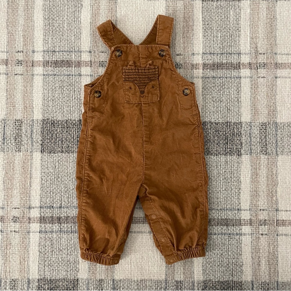 Woodland Fox Brown Corduroy Overalls